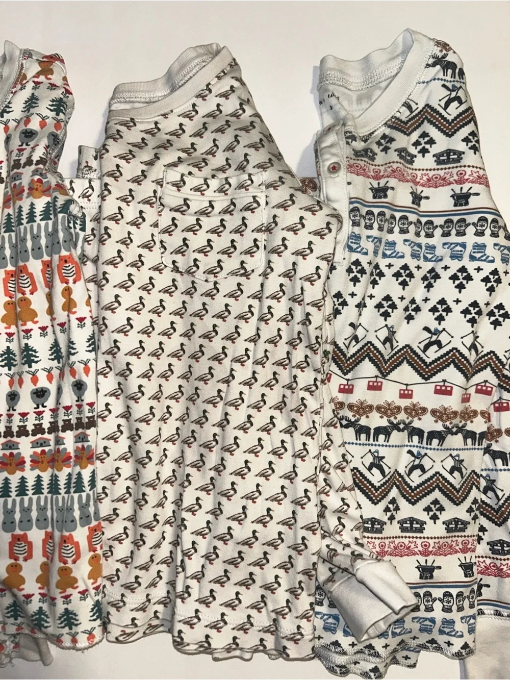 Roller Rabbit Kids Long Sleeve Pajama Tee - White with Multicolor Prints